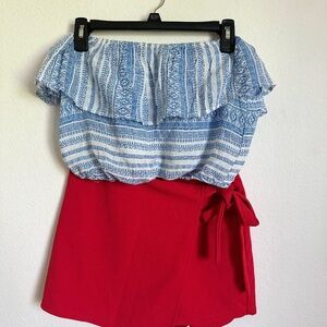 Forever 21 Blue Off-Shoulder Top